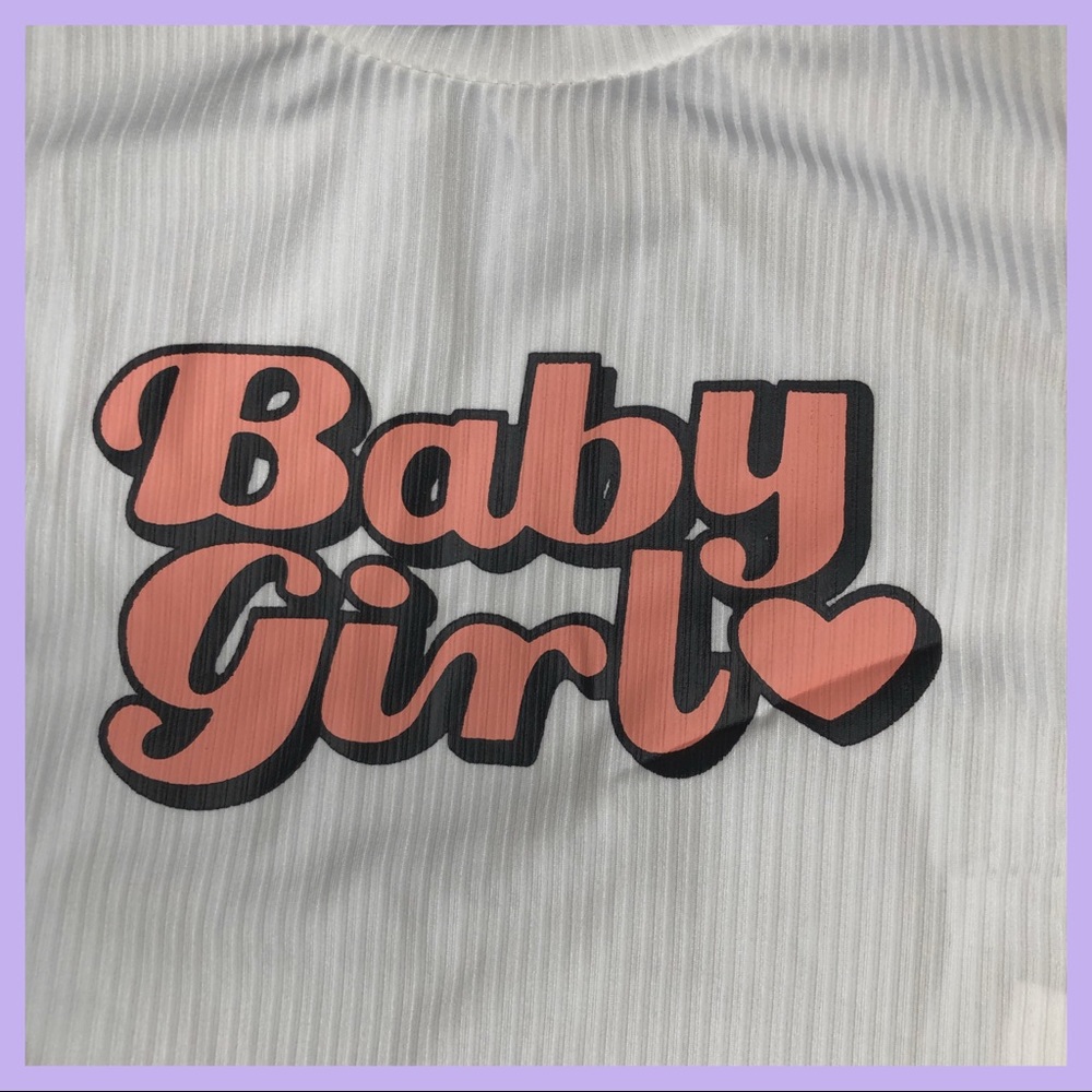 💖”Baby Girl” Ribbed Crop Top💖 - Picture 7 of 7